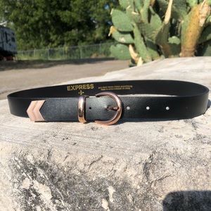 SZ S EXPRESS BELT BLACK & ROSE GOLD COLOR